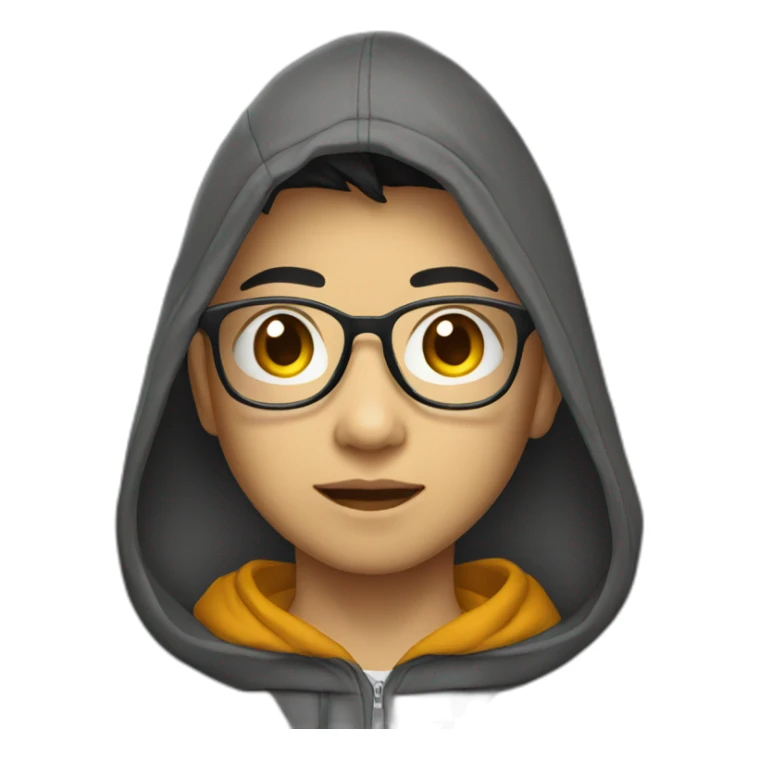 young asian glasses in hoodie sticker