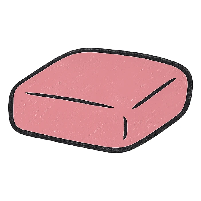 hand drawn outlined icon of a pink object, no fill, thick lines sticker