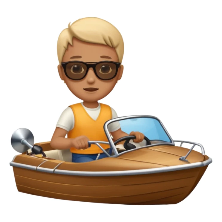 Me driving a boat sticker