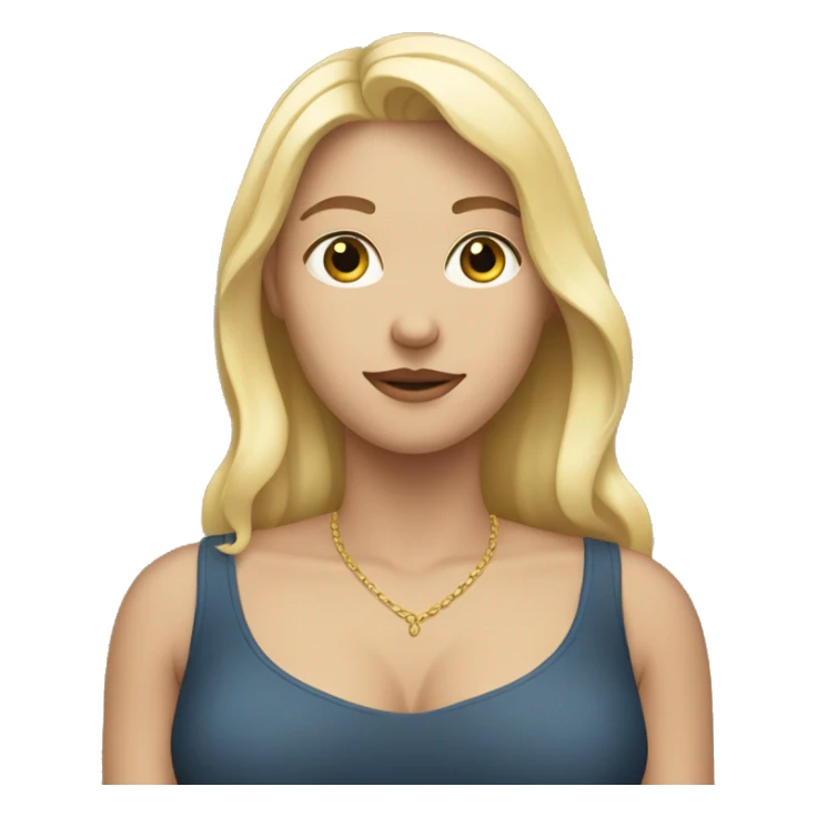 a blonde white person putting her hand on her chest sticker