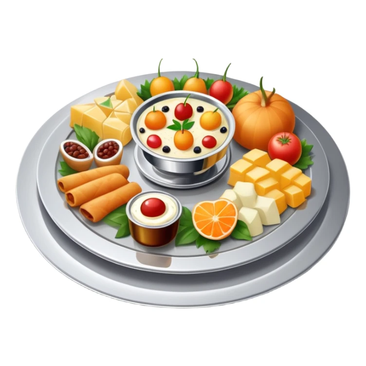 luxurious plate of food from a five-star restaurant served on a silver platter sticker