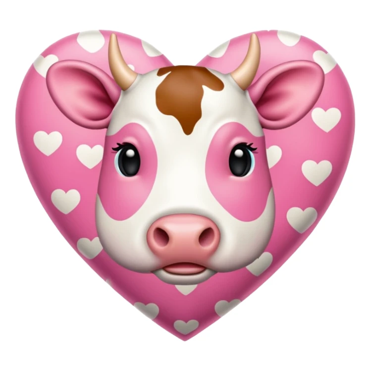 Pink cow print heart sticker