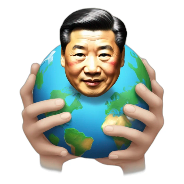 Xi Jinping holds the earth in his hands sticker