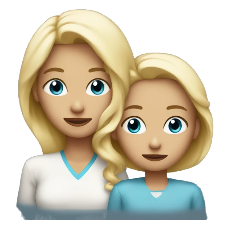 mother and son blonde blue eyes sticker