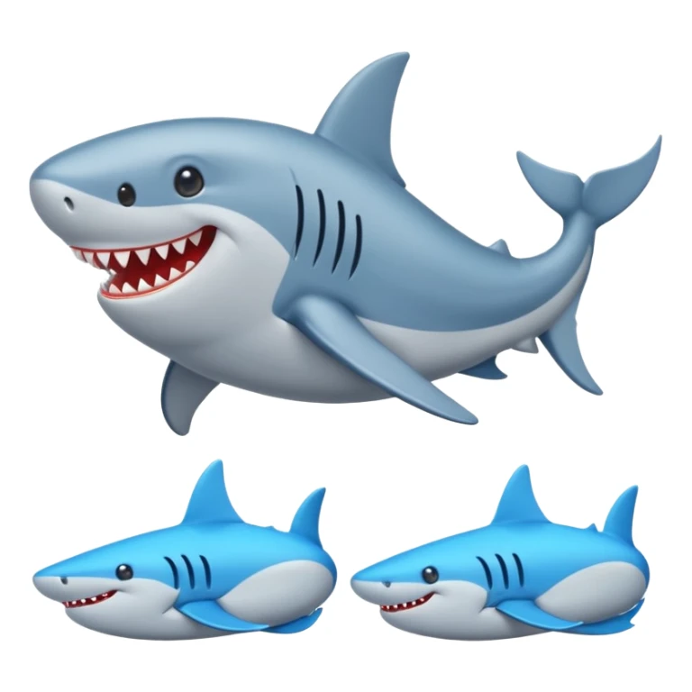 Un tiburon con pies y zapatos azules sticker