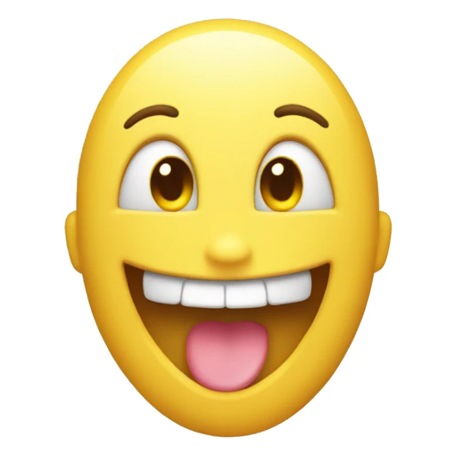 Smiling emoji with yellow bone in its mouth  sticker
