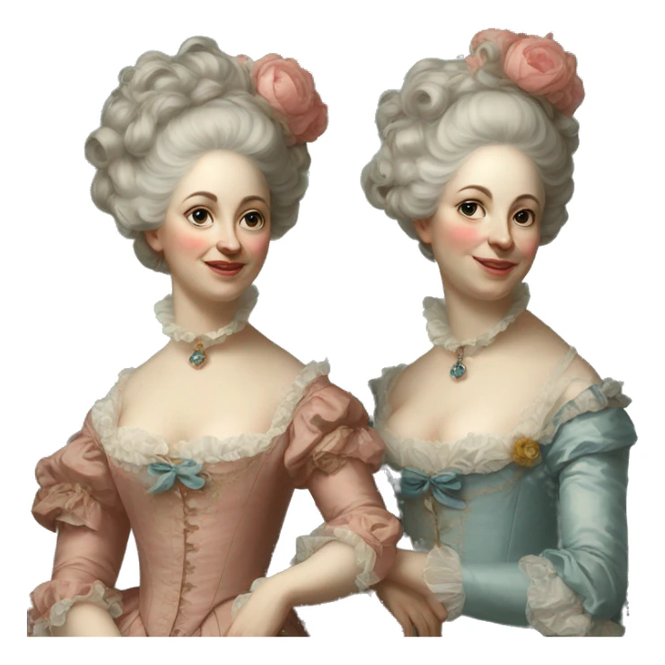Painting of rococo women sticker