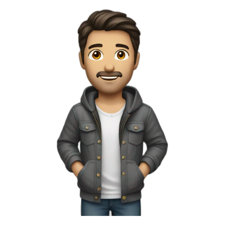 Male Photographer brunette casual sticker