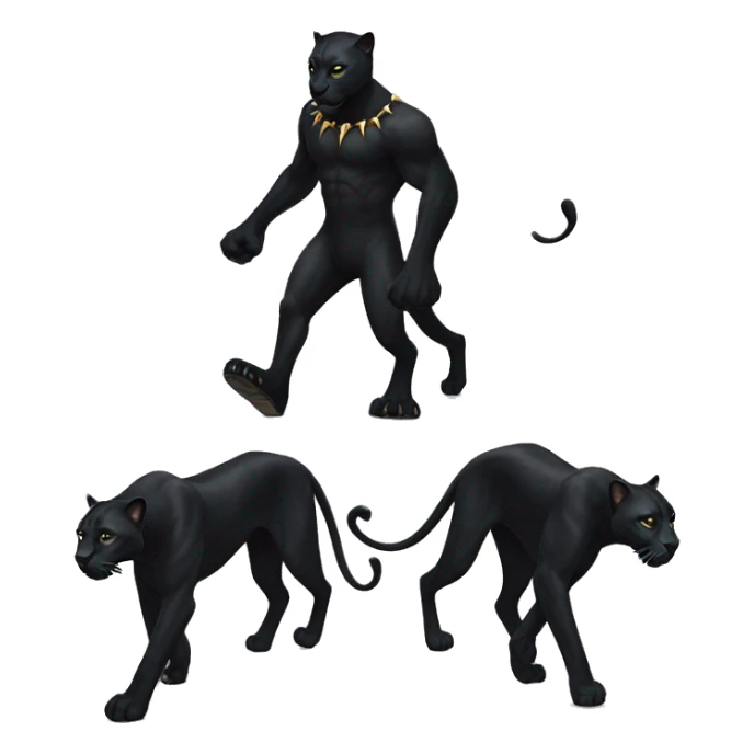 Black panther walking with four legs and spots sticker