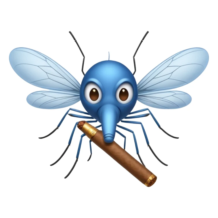 mosquito azul fumando un cigarro sticker