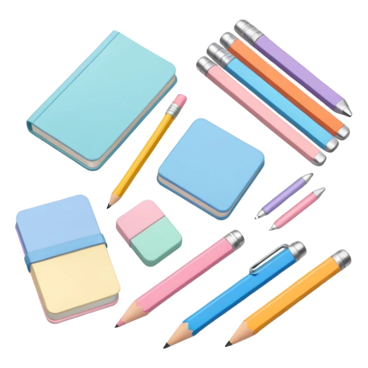 articulos de libreria aesthetic de colores sticker