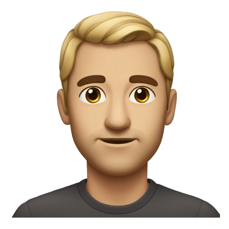 Man with one eyebrow up and one eyebrow down with a perfect jawline sticker