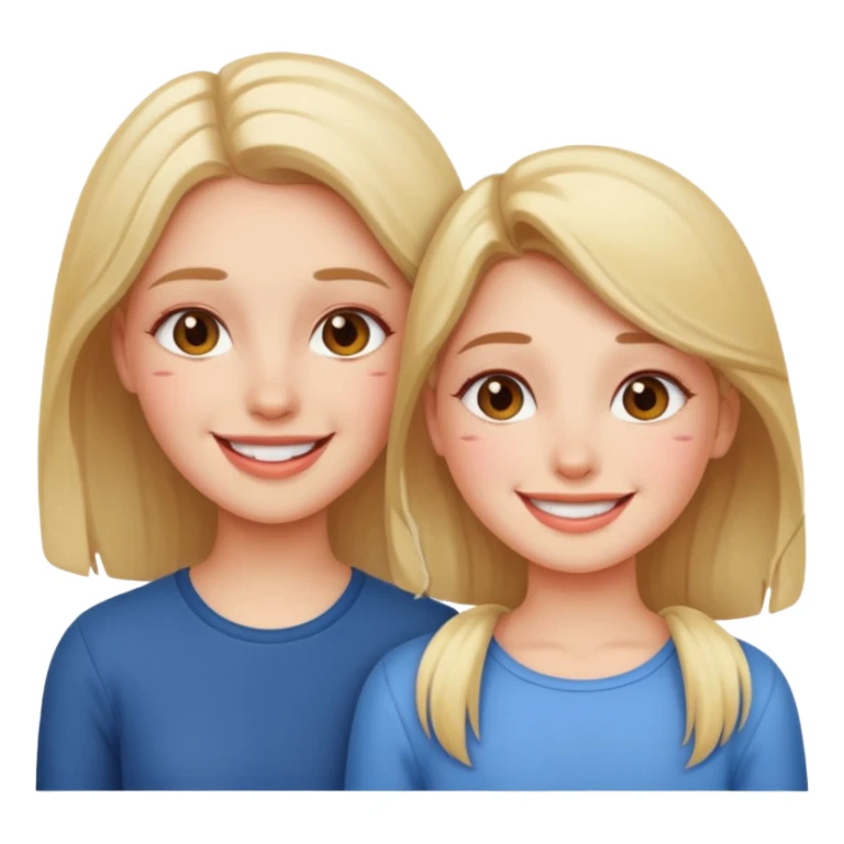 A girl blushing at a girl sticker