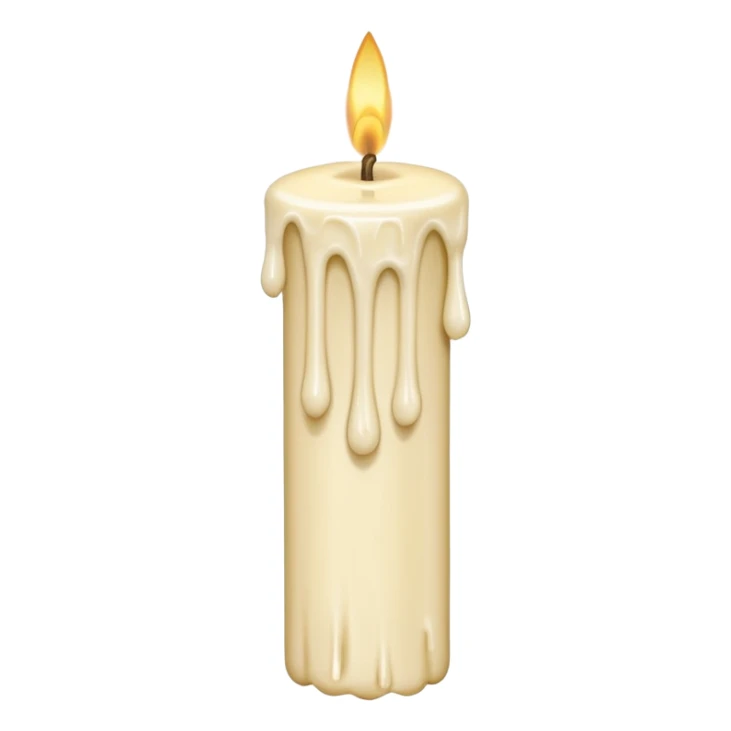 Thin and long Leaning Candle dripping wax as if someone is holding it sticker