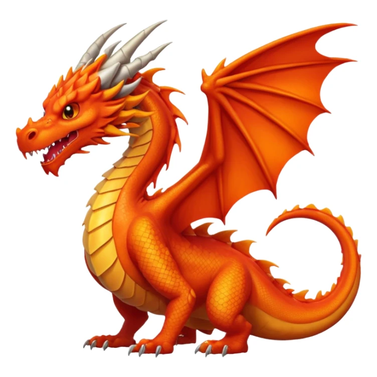 Huge dragon with fiery breath and wings sticker