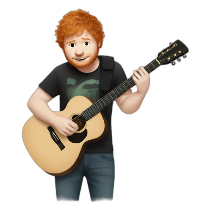 Ed sheeran with guitar sticker