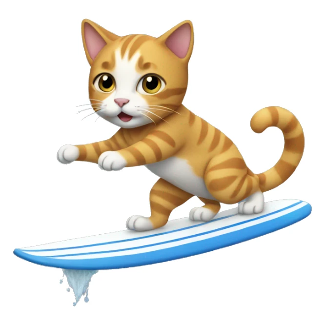 Cat surfing  sticker