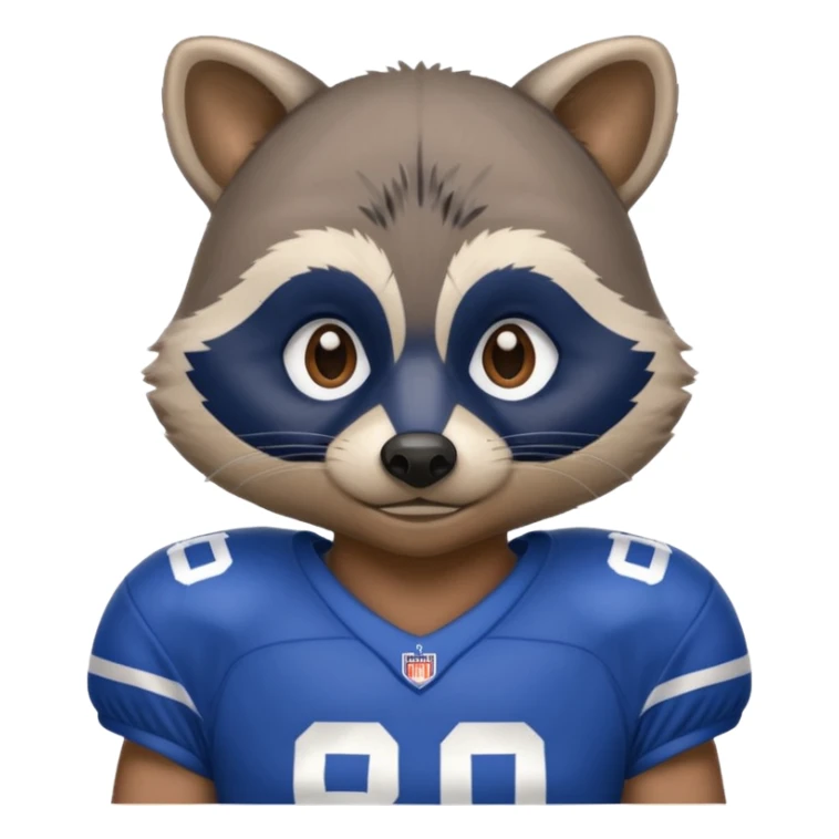 american football player raccoon blue sticker