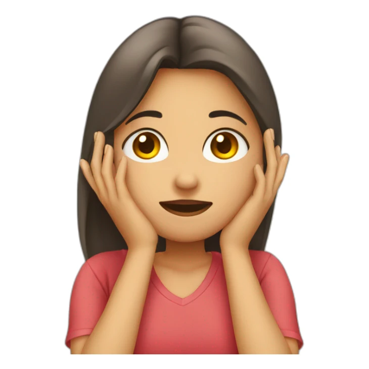 Girl shy with hand on face sticker