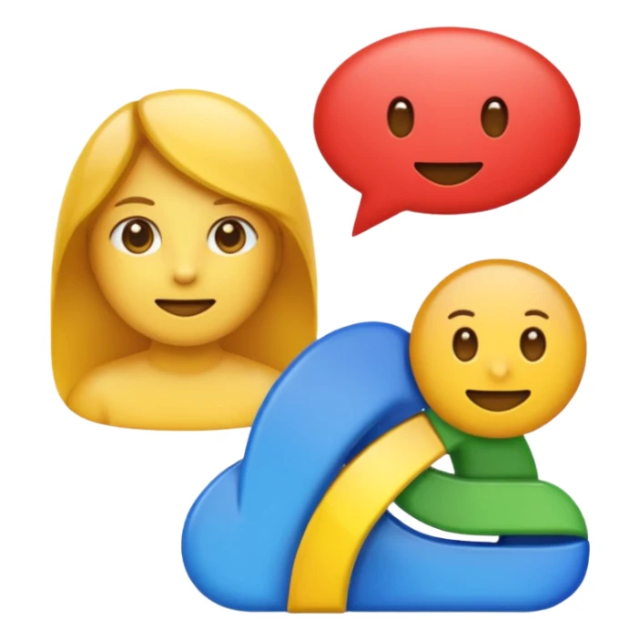 emoji of the Wokki Chat logo, and Google logo, and Microsoft logo sticker