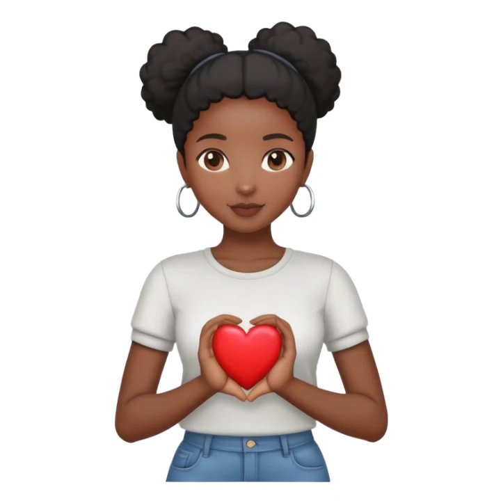 Black Girl with heart in hand sticker