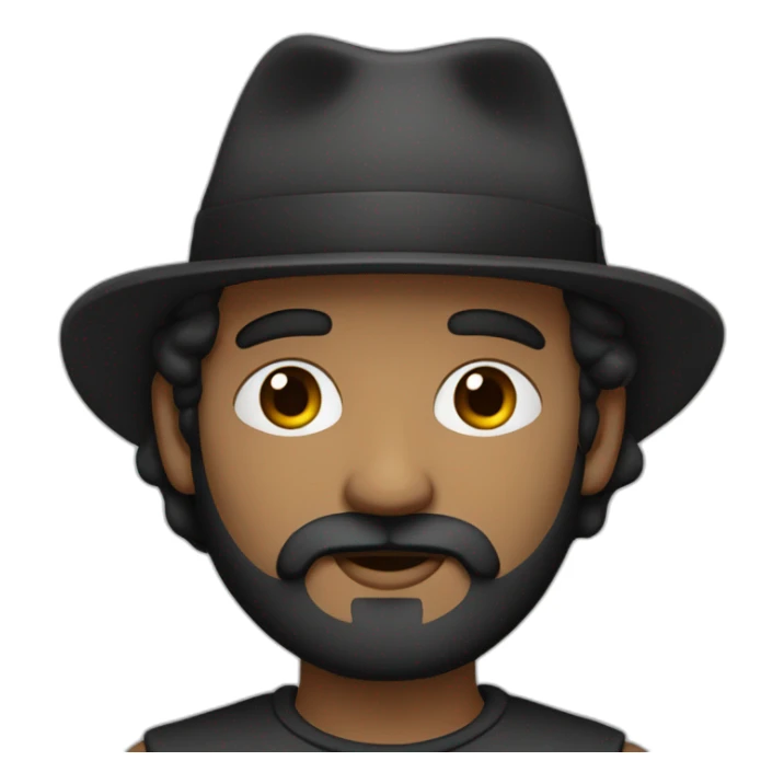 Hombre con barba negra y anteojos negros sticker