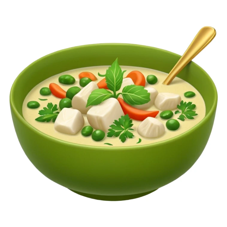 basic green curry in a green bowl sticker