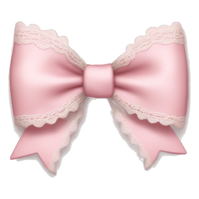 light pink bow with lace trimming the bottom sticker