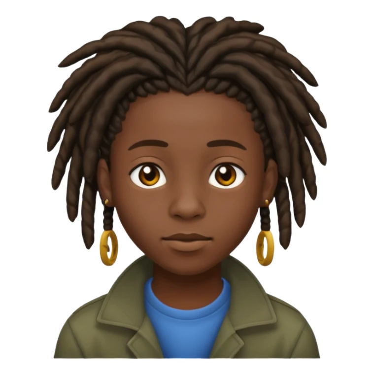 an african teen with short dreadblocks sticker