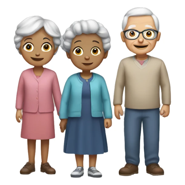 Grandma with a boy and girl sticker