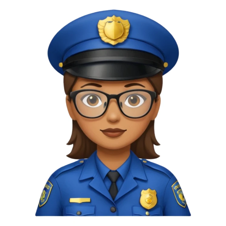 woman police with glasses sticker