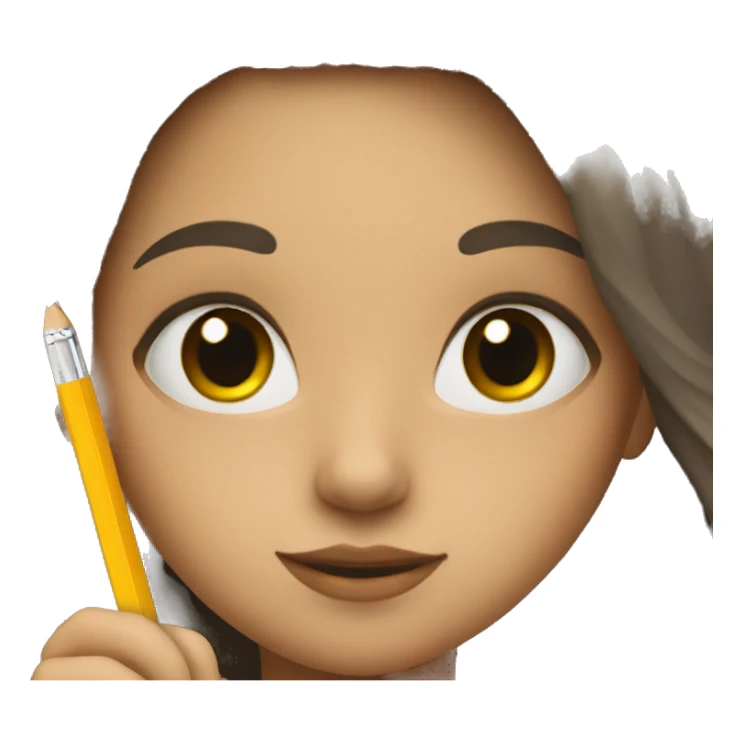girl with the pencil sticker