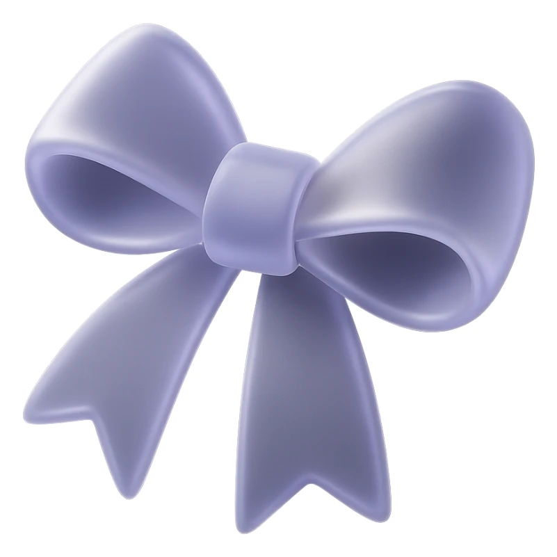 translucent lavender bow with smooth matte glass finish sticker