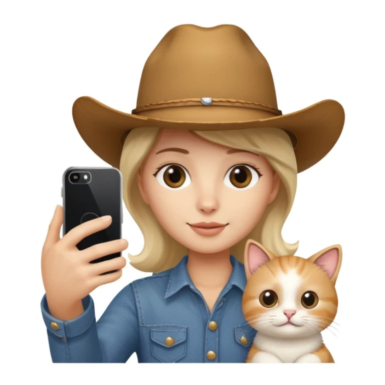 Selfie wearing cowboy cat in Australia  sticker