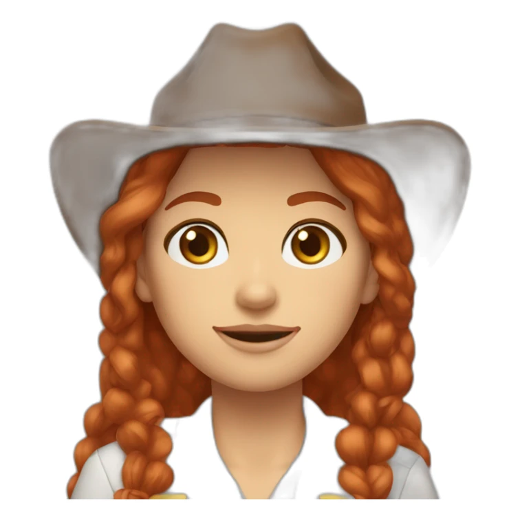 carrie red head hazel green eyes cowgirl teacher sticker