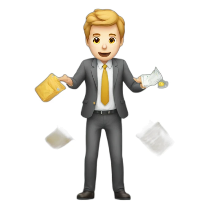 Very busy bizdev person juggling priorities sticker