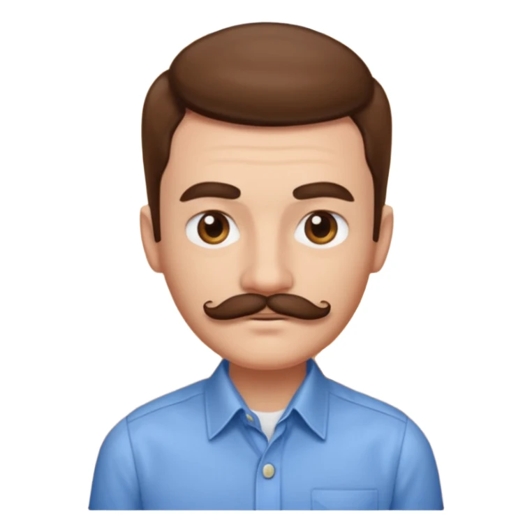 A person with a very square mustache and a side part  sticker