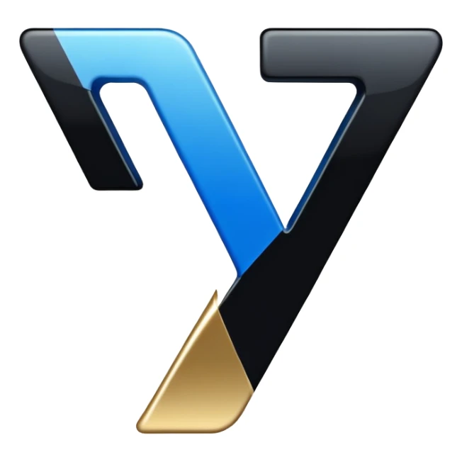 Bold Black-Blue-White-Gold Font Letter “I” sticker