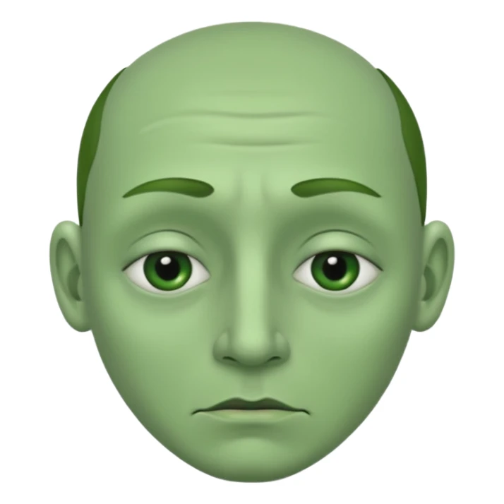 generate a green skin sick man, photorealistic sticker