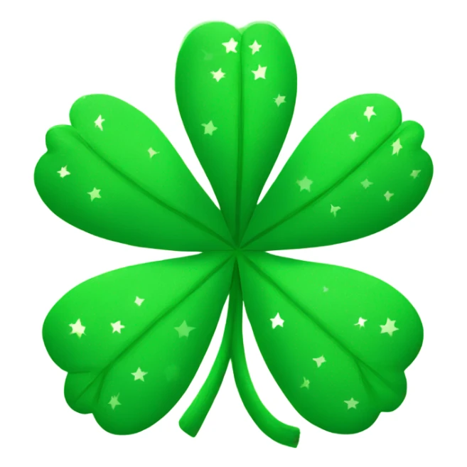 4 leaves clover with stars sticker
