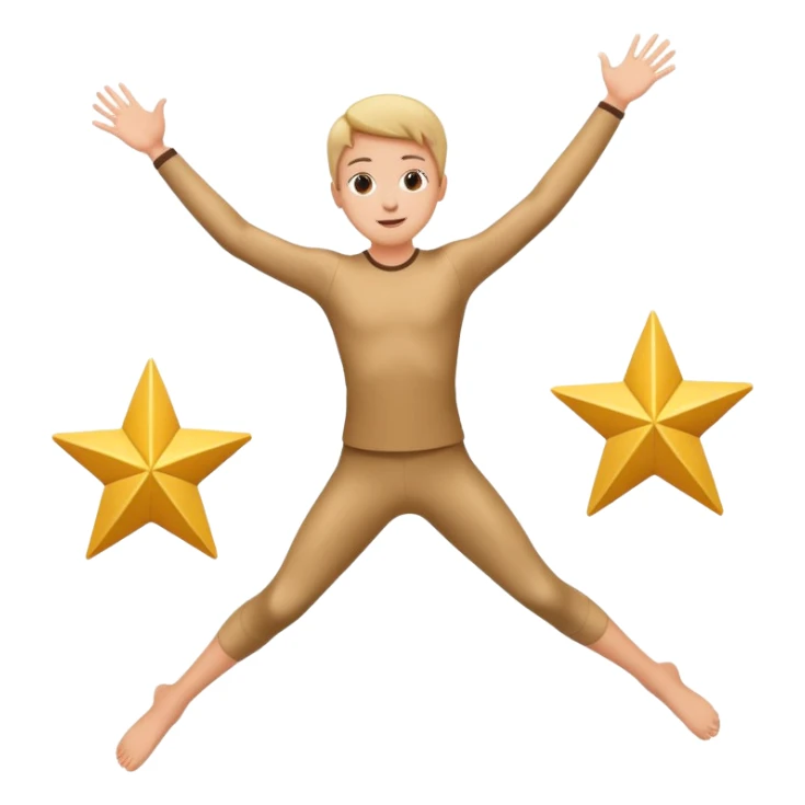 make a person jumping in a star position with their limbs straightened  sticker