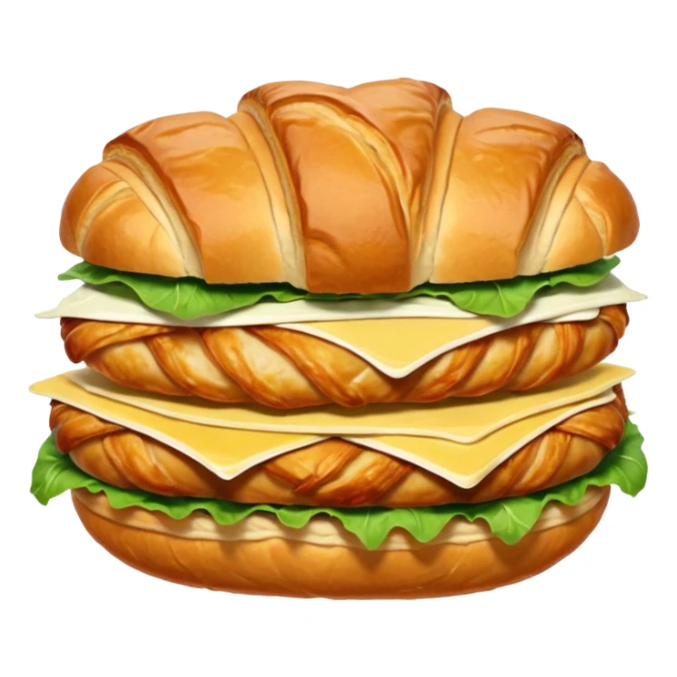 Croissant chicken and Cesar salad sandwich emoji  sticker