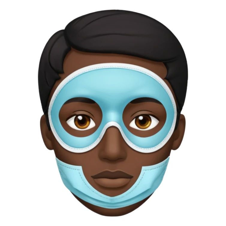black hair man, Skincare  face mask , alovera on eyes sticker