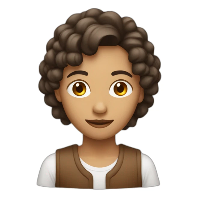 À humain with a modèle part brown haïr sticker