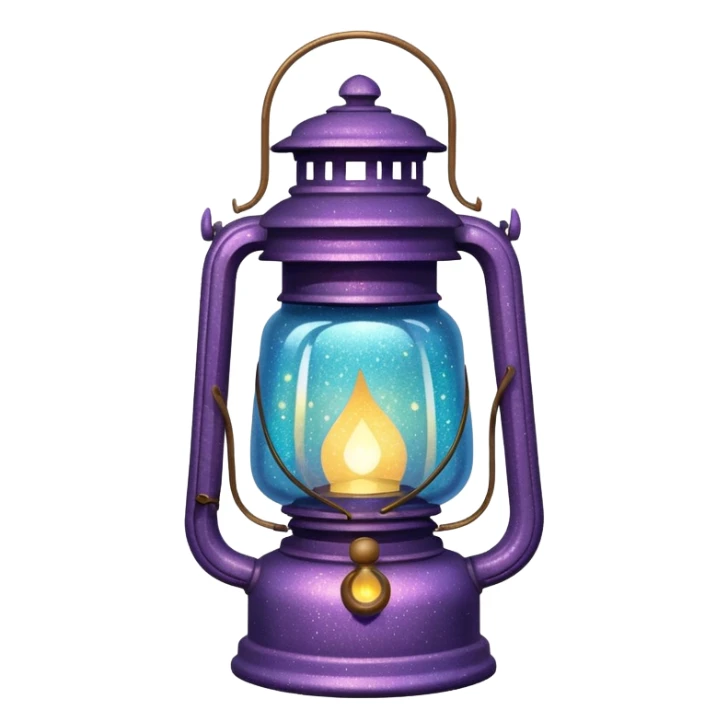 glitter old lantern sticker