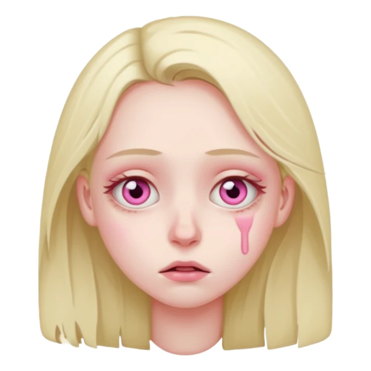 Girl with pink eye (the sickness) sticker