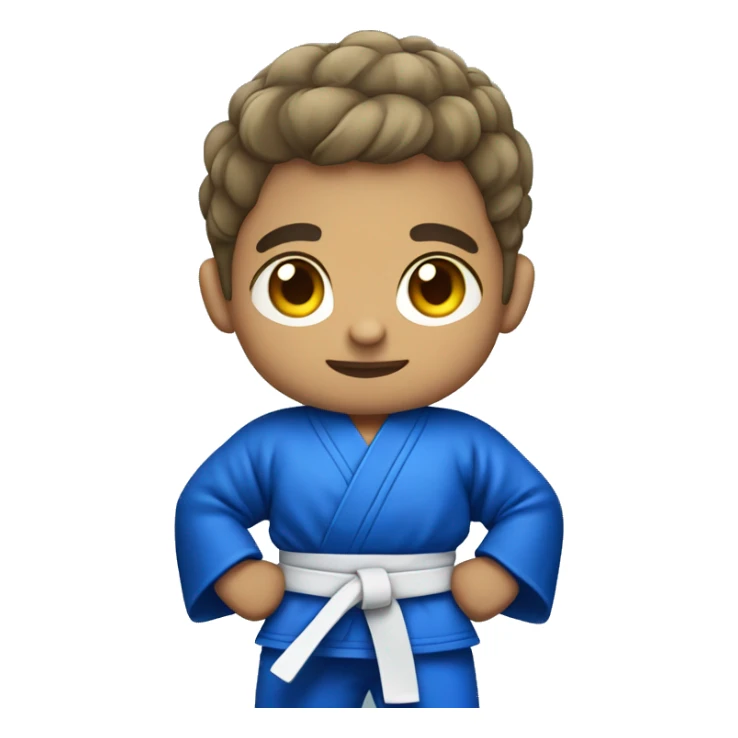 brazilian short hair jiujitsu fighter in blue kimono sticker
