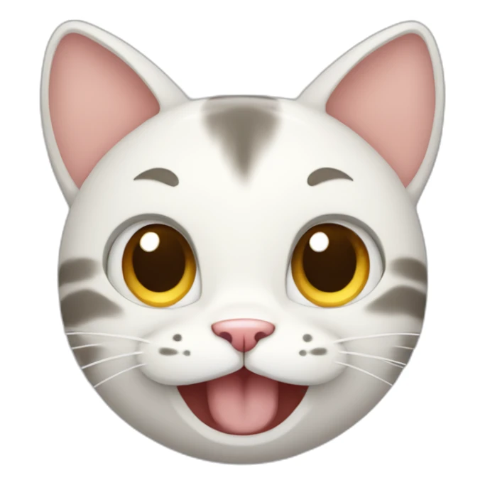 a happy cat holding his one hand only cute and look like anime face require sticker