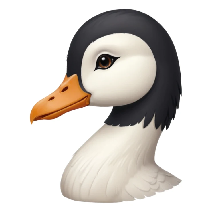 goose portrait with black hair and bangs sticker