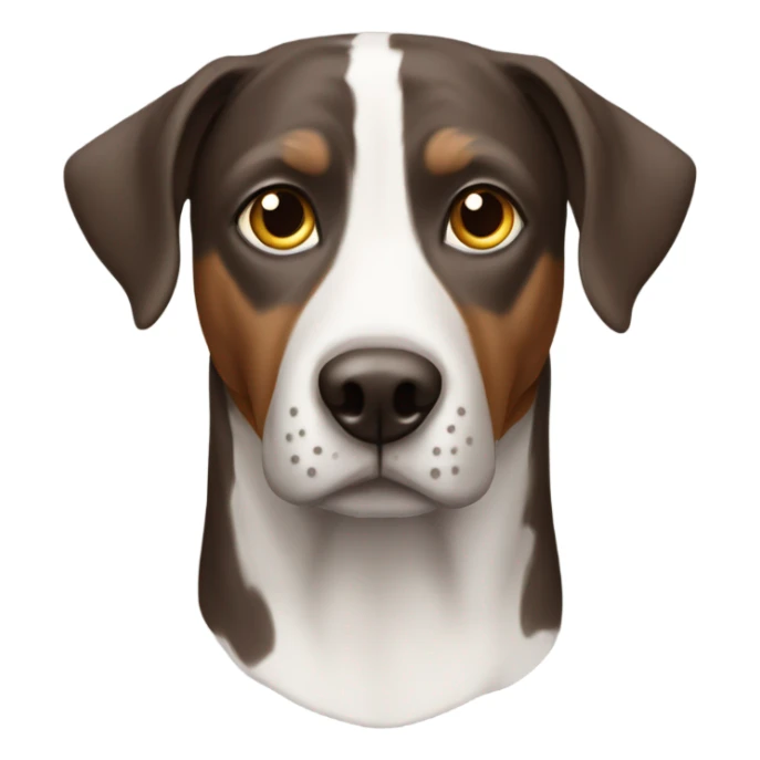 Catahoula with two brown ears a white face and one brown side of the face  sticker